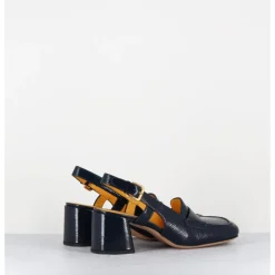 Outlet MARA BINI Mocassins slingback en naplak marine petit talon - S242233 NAPLAK BLU BLEU