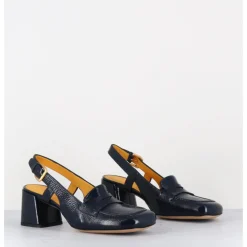 Outlet MARA BINI Mocassins slingback en naplak marine petit talon - S242233 NAPLAK BLU BLEU