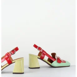 Best CHIE MIHARA Mocassins slingback motif rétro vert jaune rouge - SUYLI SANDONIS MENTA
