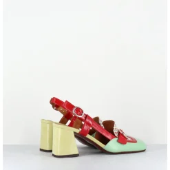 Best CHIE MIHARA Mocassins slingback motif rétro vert jaune rouge - SUYLI SANDONIS MENTA