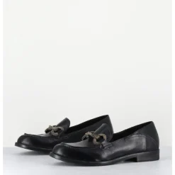 Discount LA BOTTEGA DI LISA Mocassins souple en cuir avec mors clouté - 5246 BUF NERO NOIR