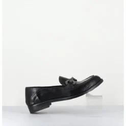 Discount LA BOTTEGA DI LISA Mocassins souple en cuir avec mors clouté - 5246 BUF NERO NOIR