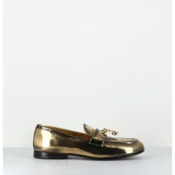 Best HOTTO Mocassins souple en cuir métallisé doré - 60264 CAPRA SUPER ORO DORE