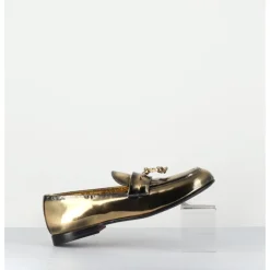 Best HOTTO Mocassins souple en cuir métallisé doré - 60264 CAPRA SUPER ORO DORE