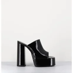 Discount GARRICE LAB Mules à haute plateforme cuir vernis - MARCHI VERNICE NERO NOIR