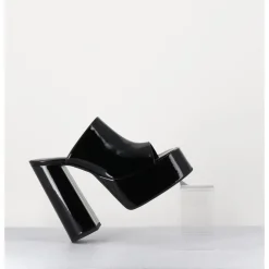 Discount GARRICE LAB Mules à haute plateforme cuir vernis - MARCHI VERNICE NERO NOIR