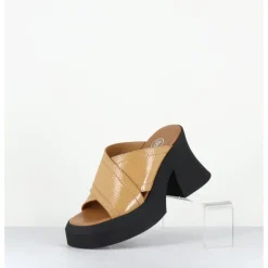 Best E8 BY MIISTA Mules à plateforme en cuir vernis - RAISSA MULES BEIGE