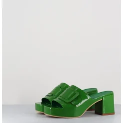 Best DEL CARLO Mules à plateforme petit talon vernis - 11532 VETRO MELA VERT