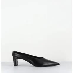 Sale TO&CO Mules bout pointu petit talon en cuir - MULP BLACK COWHIDE NOIR