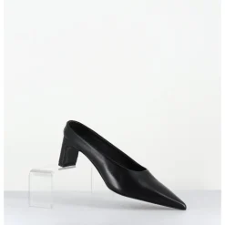 Sale TO&CO Mules bout pointu petit talon en cuir - MULP BLACK COWHIDE NOIR