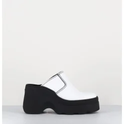 New E8 BY MIISTA Mules compensées cuir 90s wedge - MIRABELLA WHITE MULES BLANC