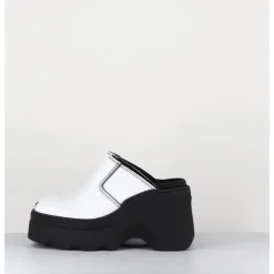 New E8 BY MIISTA Mules compensées cuir 90s wedge - MIRABELLA WHITE MULES BLANC