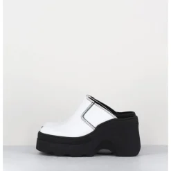 New E8 BY MIISTA Mules compensées cuir 90s wedge - MIRABELLA WHITE MULES BLANC