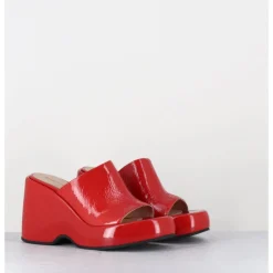 Clearance GARRICE LAB Mules compensées 90s en cuir vernis - MASA1 CINDY ROSSO ROUGE
