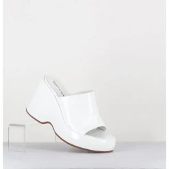 Clearance GARRICE LAB Mules compensées 90s en cuir vernis - MASA4 CINDY BIANCO BLANC
