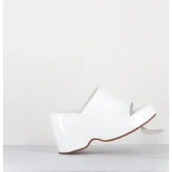 Clearance GARRICE LAB Mules compensées 90s en cuir vernis - MASA4 CINDY BIANCO BLANC