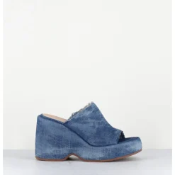 Outlet GARRICE LAB Mules compensées 90s en jean bleu lavé - MASA3 LAVATO JEANS