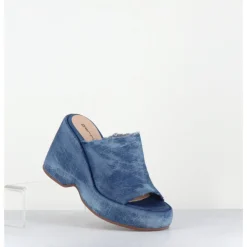 Outlet GARRICE LAB Mules compensées 90s en jean bleu lavé - MASA3 LAVATO JEANS