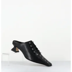 Hot MIISTA Mules en cuir corsetées - ASIAH24 BLACK COURT NOIR