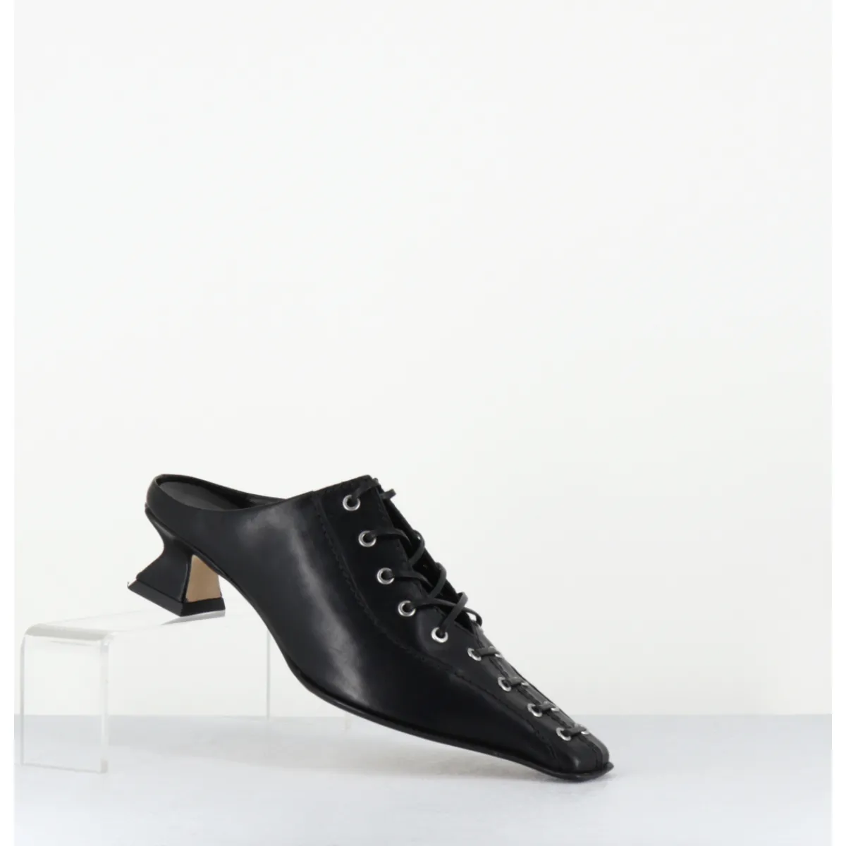 Hot MIISTA Mules en cuir corsetées - ASIAH24 BLACK COURT NOIR