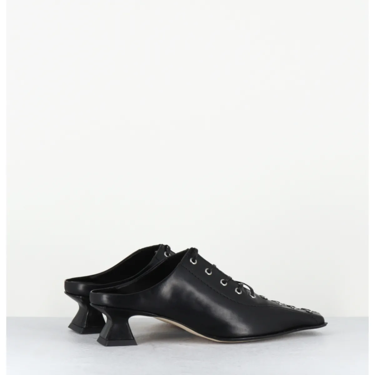 Hot MIISTA Mules en cuir corsetées - ASIAH24 BLACK COURT NOIR