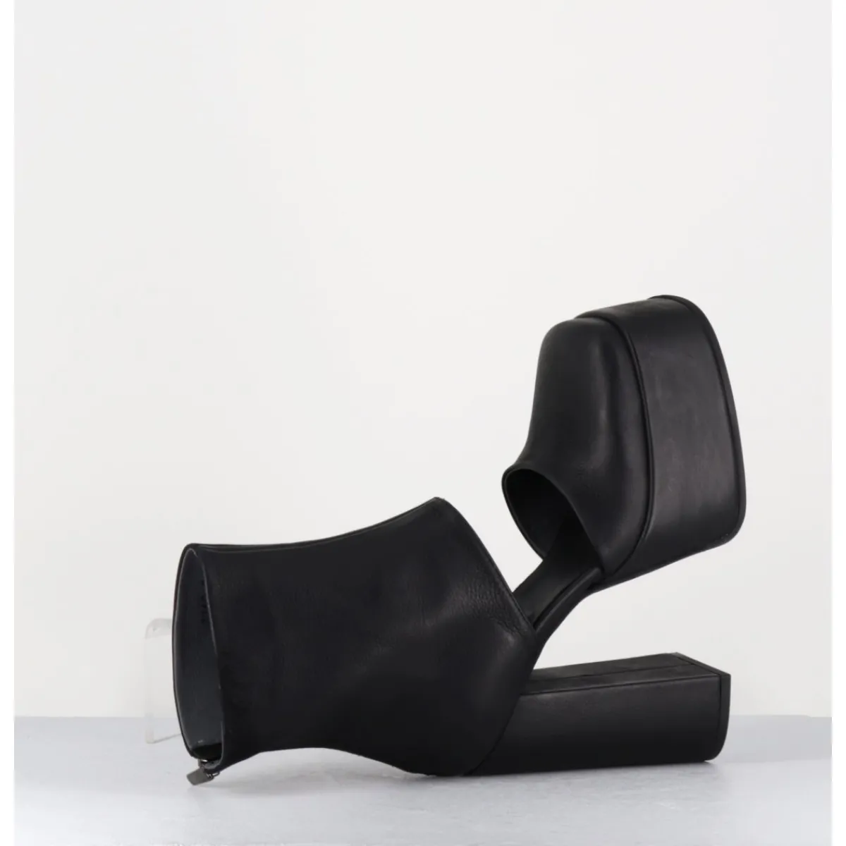 SORT AARHUS Open platform boots en cuir - 3760 GAS NERO NOIR