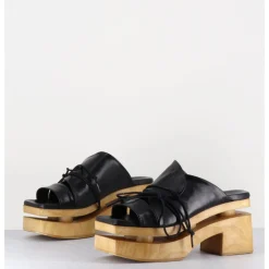 Hot GARRICE LAB Original 70s platform mules cuir - PRIVA SUAVE NERO NOIR