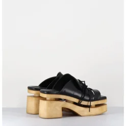 Hot GARRICE LAB Original 70s platform mules cuir - PRIVA SUAVE NERO NOIR