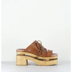 Best GARRICE LAB Original 70s platform sandals cuir marron - PRIVA24 SUAVE BRIAR CAMEL