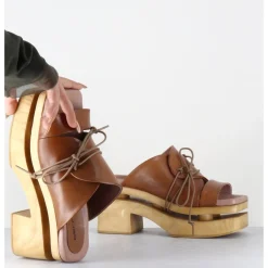 Best GARRICE LAB Original 70s platform sandals cuir marron - PRIVA24 SUAVE BRIAR CAMEL