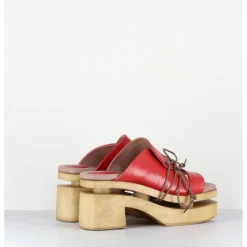 Hot GARRICE LAB Original 70s platform sandals cuir - PRIVA24 SUAVE CHERRY ROUGE