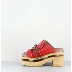 Hot GARRICE LAB Original 70s platform sandals cuir - PRIVA24 SUAVE CHERRY ROUGE