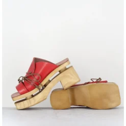 Hot GARRICE LAB Original 70s platform sandals cuir - PRIVA24 SUAVE CHERRY ROUGE