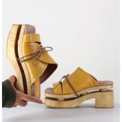 GARRICE LAB Original 70s platform sandals cuir - PRIVA24 SUAVE SUNFLOWER JAUNE
