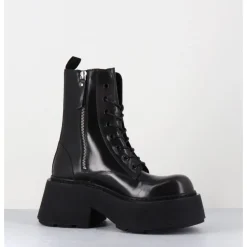 Hot VIC MATIE Rangers à lacets en cuir anthracite fumé - 1D7700D APOLLO SMOG GRIS