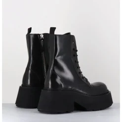 Hot VIC MATIE Rangers à lacets en cuir anthracite fumé - 1D7700D APOLLO SMOG GRIS