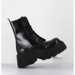 Hot VIC MATIE Rangers à lacets en cuir anthracite fumé - 1D7700D APOLLO SMOG GRIS