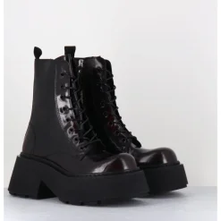 Hot VIC MATIE Rangers à lacets en cuir x fumé - 1D7700D APOLLO X BORDEAU