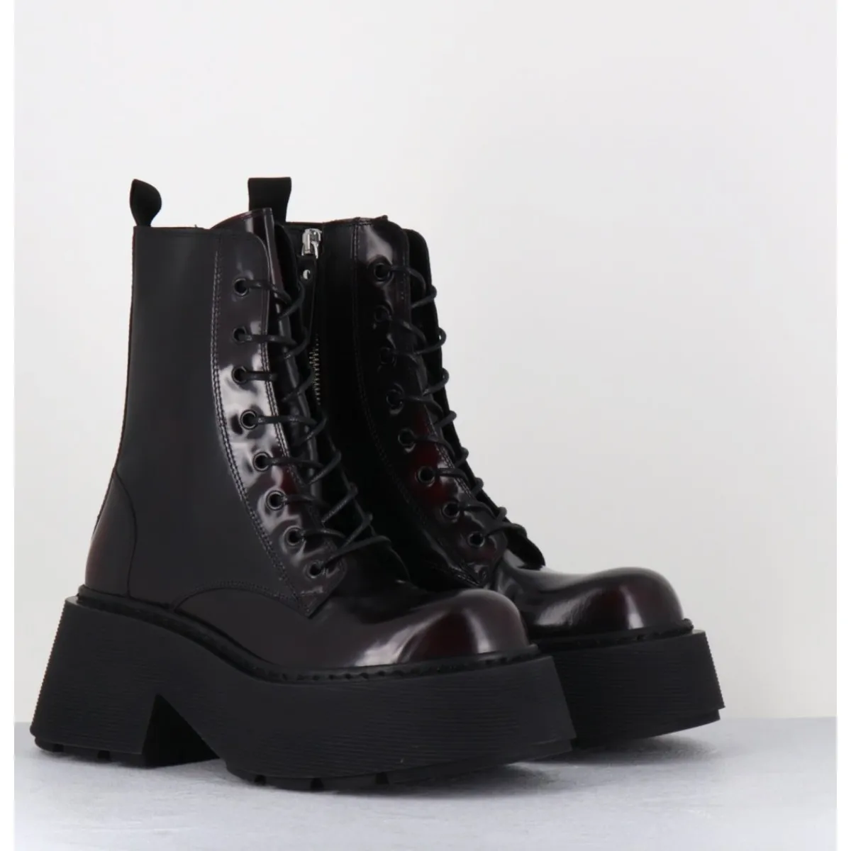 Hot VIC MATIE Rangers à lacets en cuir x fumé - 1D7700D APOLLO X BORDEAU