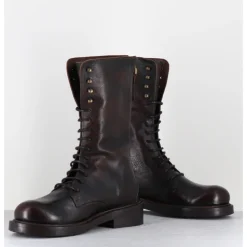 GARRICE LAB Rangers à lacets en cuir bout rond - HANOU DAVIS MOKA MARRON