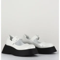 Best GARRICE LAB 90s babies à plateforme en cuir vernis - CORA VERNICE BIANCO BLANC