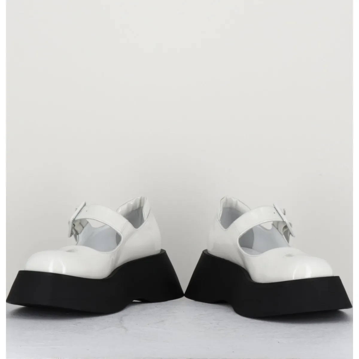 Best GARRICE LAB 90s babies à plateforme en cuir vernis - CORA VERNICE BIANCO BLANC