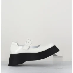 Best GARRICE LAB 90s babies à plateforme en cuir vernis - CORA VERNICE BIANCO BLANC