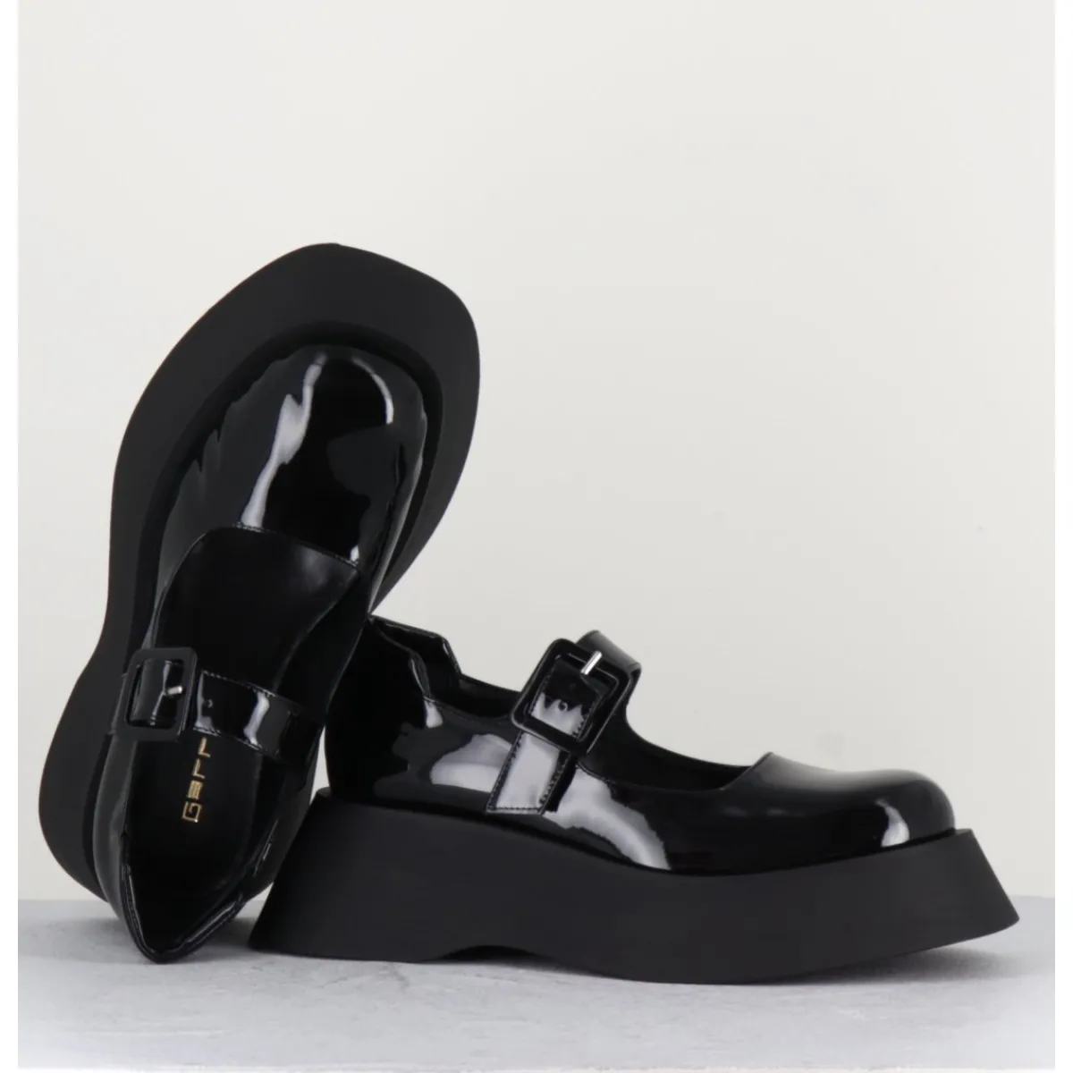 GARRICE LAB 90s babies à plateforme en cuir vernis - CORA VERNICE NERO NOIR