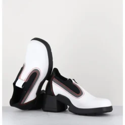 Outlet E8 BY MIISTA 90s futuristic shoes cuir & lycra - KUDA WHITE BOOTS BLANC