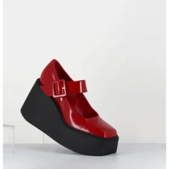 Outlet GARRICE LAB 90s Mary-Jane compensées en cuir vernis - YERI VERNICE ROSSO ROUGE