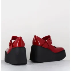 Outlet GARRICE LAB 90s Mary-Jane compensées en cuir vernis - YERI VERNICE ROSSO ROUGE