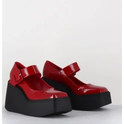 Outlet GARRICE LAB 90s Mary-Jane compensées en cuir vernis - YERI VERNICE ROSSO ROUGE
