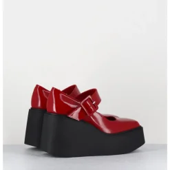 Outlet GARRICE LAB 90s Mary-Jane compensées en cuir vernis - YERI VERNICE ROSSO ROUGE
