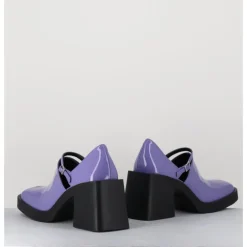 Outlet JUSTINE CLENQUET 90s Mary-Jane en cuir vernis lilas - KIM LILAC PATENT